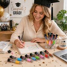15/30pcs Graduation Cap Shaped Colorful Ballpoint Pens, Random Colors, 4-In-1 Multifunctional Pens, Designed For Graduation Season, Suitable For Daily Use, Perfect Graduation Gift For Teachers/Friends - Graduation Cap - View 4