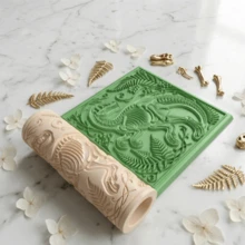 Polymer Clay Texture Roller, Floral Embossed Polymer Clay Texture Roller | Embossing Pottery Texture Rollers For Jewelry Making, Like Polymer Clay Texture Sheets, Work With Polymer Clay Cutter Ideal For DIY Crafts, Art Design, And Jewelry Making - Texture Roller - View 10