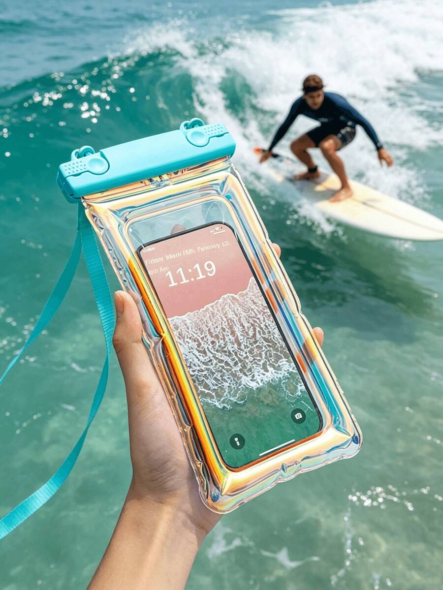 防水手機袋 鐳射防水袋 游泳袋 IPX8 防水手機殼 相容 iPhone 手機防水袋 適用海灘與郵輪必需品 觸控螢幕 附掛繩 適用潛水、旅行、海灘、獨木舟、划船、郵輪、水上樂園、激流泛舟 觸控螢幕手機收納袋 可收納護照、錢包、鑰匙 觸控螢幕游泳裝備收納袋 送禮給女性、男性、女孩、男孩、妻子、伴侶、學生 情人節、母親節、生日、畢業禮 - 彩色 - 查看 1