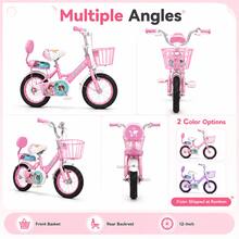 12-Inch Bicycle With Training Wheels / Random Delivery Of Pink Or Strawberry Color / Includes Basket And Pedals, Suitable For Daily Riding, Outdoor Leisure, And Commuting - Multicolor - View 6