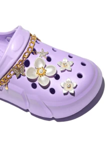 HOEASE Girls Clogs, Garden Shoes, Comfortable Lightweight Hollow Out Sandals, Spring And Summer Flower Design - Purple - View 4