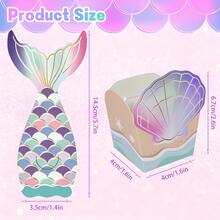 10Set(10Cajas+10Tarjetas) Cajas de regalo de dibujos animados con forma de lápiz y manzana, cajas de regalo de papel con diseño de concha de sirena, cajas de golosinas con diseño de oveja y globo, mini cajas de envoltura de regalo para cumpleaños de verano, baby shower, vuelta al colegio y recuerdos de fiesta - Caja de regalo - Ver 11