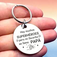 Llavero del Día del Padre para Papá, Un Regalo para Papá, Grabado con Texto Significativo, Es un Regalo Ideal para el Día del Padre, Cumpleaños de Papá, Navidad, Aniversario, y También Puede Usarse como Encanto de Bolsa, Accesorio de Coche, o un Regalo Creativo para Maestros, Amigos y Hermanas. - Plateado - Ver 3