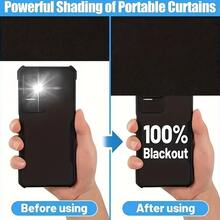Portable Blackout Curtains, Random Color Ruler Accessory Included, Complete Set Of Accessories, No Drilling Required Blackout Curtains, Sun Protection Function, Easy To Install, For Window Blackout Curtains And RV Blackout Curtains - Light-blocking - View 3
