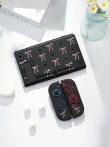 1 pieza Funda protectora y bolsa de almacenamiento con patrón de lazo lineal negro & corazón, compatible con Switch 2 (2025)/Switch OLED/Switch NS/Lite, accesorio de juego protector para la nueva Switch 2ª generación, versión con batería extendida, accesorio protector para consola de juegos, el mejor regalo para jugadores de SWITCH - Multicolor - Ver 16