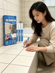 JUE FISH 3 Pack Tile Grout Repair Pen, Waterproof Mold-Proof Quick-Dry Whitening Grout Paint Marker For Bathroom Floor Shower Joint Gap Sealing, DIY Home Refresh,Kitchen,Room,Quick Ship Items,Free Shipping - Tile Grout Pen - View 2