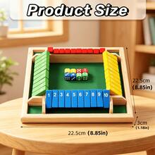 1 Set Wooden Travel Card Games, Includes 8 Dice, 4 Color Options, Number Flipping Cards, Party Games, Simple & Fun Family Board Game, Halloween & Christmas Gifts For Adults - Multicolor - View 11