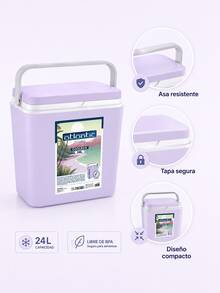 Nevera portátil con asa 10/24: la nevera portátil perfecta para acampar, la playa o el campo. - Refrigerador morado - Ver 7