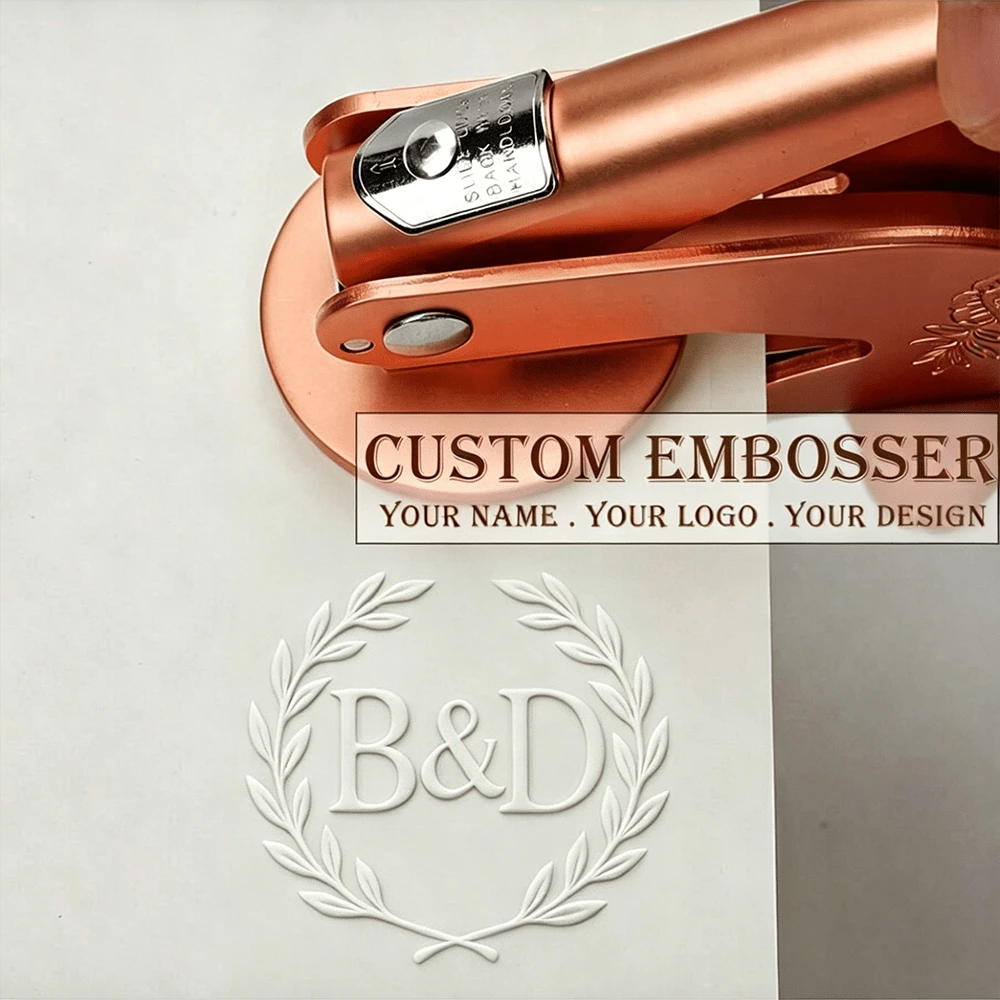 1pc Customized Embossed Stamp, Customized Steel Stamp Seal For Envelopes, Books, Company Logos, Restaurant Towels, Personalized Embossed Stamps For Books, Small Wedding Invitation Decorations