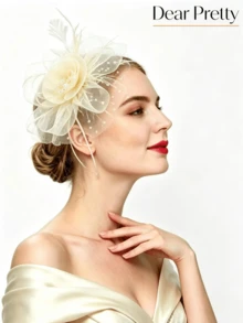 1 Stück Feder Haarschmuck Stirnband, Damen Nachmittagstee Party Hut, geeignet für Kentucky Derby, Cocktailparty, Hochzeit, Braut, usw., kann als Haarclip getragen werden, geeignet für Frauen, Mädchen Geburtstag, Muttertagsgeschenk, Mini Hut, Haarschmuck, Mini Zylinder, Mini Hut, usw., kann auch als Lernmaterial, Geschenk, Haarschmuck verwendet werden, zeigt elegante Eleganz, geeignet für Feiertags-Verkleidung, Karnevalsparty, Dinnerparty, usw. - Beige - Übersicht 2