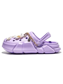 HOEASE Girls Clogs, Garden Shoes, Comfortable Lightweight Hollow Out Sandals, Spring And Summer Flower Design - Purple - View 6
