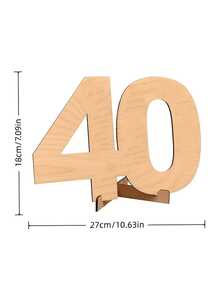 Wooden Number Greeting Card, Suitable For 18 To 80 Years Old Birthday And Anniversary; Features Personalized Handwritten Style Message; Perfect Gift For Both Men And Women; Can Be Used As A Decorative Greeting Card Or Birthday Party Decoration. - Multicolor - View 13