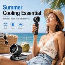 Portable Handheld Turbo Fan, 5000mAh Battery Operated, Up To 12 Working Hours, 5 Gear Wind, LED Display, 180-Degree Foldable, 3-In-1 Hand Fan, Rechargeable Stylish Fan With Air-Turbo-Tech Cooling For Outdoor Activities, Travel, Work&Beach Trip Essentials - 3-in-1 Fan (Hand, Neck & Desk) - 查看 7