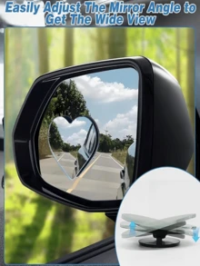 Car Frameless Blind Spot Mirror, 360 Degree Wide Angle Convex Mirror, Portable Blind Spot Rear View Parking Mirror, Adjustable Angle, Detachable Rear View Mirror, Easy To Install, Improve Driving Safety, Essential Gift For Every Driver - A - View 2