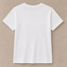 Playera para mujer estampado mariposa monarca y luna, camiseta femenina manga corta, blusa casual para dama, top juvenil con diseño celestial, ropa de mujer cómoda, camiseta cuello redondo, playera aesthetic para diario, blusa ligera de primavera verano, regalo para amante de mariposas, outfit casual, prenda para vacaciones, paseo, escuela y fin de semana - Blanco - Ver 5