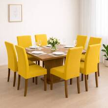 Chair Cover Kit With 6 Units For Dining Room Kitchen Pantry Gel Mesh Super Offer - Yellow - View 1