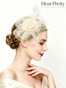 1 Stück Feder Haarschmuck Stirnband, Damen Nachmittagstee Party Hut, geeignet für Kentucky Derby, Cocktailparty, Hochzeit, Braut, usw., kann als Haarclip getragen werden, geeignet für Frauen, Mädchen Geburtstag, Muttertagsgeschenk, Mini Hut, Haarschmuck, Mini Zylinder, Mini Hut, usw., kann auch als Lernmaterial, Geschenk, Haarschmuck verwendet werden, zeigt elegante Eleganz, geeignet für Feiertags-Verkleidung, Karnevalsparty, Dinnerparty, usw. - Beige - Übersicht 3