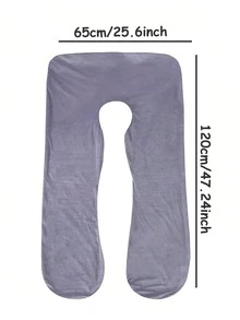 1pc Solid Color U-Shaped Maternity Pillowcase 65cm*120cm (Pillowcase Only) Removable And Washable - Multicolor - View 7