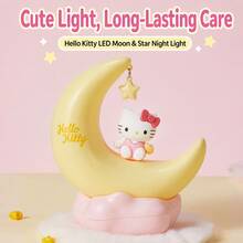 MINISO Hello Kitty Sanrio LED Starry Night Light For Girls,USB-C Charging With 3 Light Modes, Portable Rechargeable Dimmable Bedside LED Lamp, Kawaii Gifts For Girls, Birthday Gift - Moon - View 7