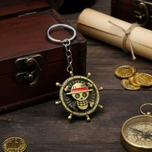 1/10pcs Anime One Piece Keychain Rotatable Straw Hat Pirates Pendant, Zinc Alloy Key Ring For Bag/Backpack/Keys, Cute & Cool Gift For One Piece Lovers - Multicolor - View 6