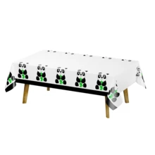1/3pcs Panda Party Theme Disposable Plastic Tablecloth, Rectangular Outdoor Picnic Birthday Party Decoration Tablecloth 137x274cm - Multicolor - View 9