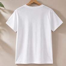 Playera para mujer con estampado de perro salchicha, camiseta femenina manga corta cuello redondo, blusa casual cómoda para amantes de mascotas, diseño adorable con flores, corazones y huellitas, ideal para uso diario, paseo, regalo para dueña de perro, veterinaria, estudiante o amiga, tallas chicas medianas grandes y extra, top suave para combinar con jeans, short o leggings - Blanco - Ver 5