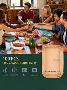 50/100pcs Cooking Mats, Non-Stick Oven Liners, Disposable Air Fryer Basket Paper, Home Oil Separation Mats, Heat-Resistant Square Cooking Paper, Air Fryer Inner Liners, Pastry Making, Cooking Tools, Pastry Paper, Home Dining Essentials, Suitable For Frying, Baking And Microwave, Multi-Purpose Air Fryer Mats, Cake Making Essential Mats, Oil Filtering Mats For Fried Snacks And Desserts - Multicolor - View 8