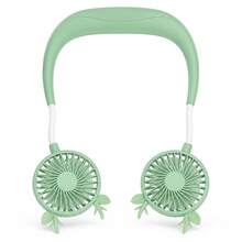 Rechargeable USB Neck Fan, Cute Sheep Design, Long Battery Life For Outdoor Use - Green - View 3