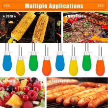 5pcs Corn Holders, Metal Corn Cob Rack Skewers, Interlocking Corn Skewers Design, For Home Cooking Grilling Camping, Portable & Easy To Clean, Minimalist & Practical - A - View 13