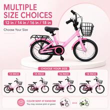 12-18 tums fritidscykel / trehjuling i slumpmässig färg med stödhjul / pendlarcykel med korg - Multifärgad - Visa 2