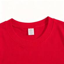 1pack Fleurine Studio Women's Oversized Cotton T-Shirt, Vintage Rock Band Graphic Tee, "We're Different This Is A Stone Age" Print, Casual Short Sleeve Top And Fitted - 紅色 - 查看 3