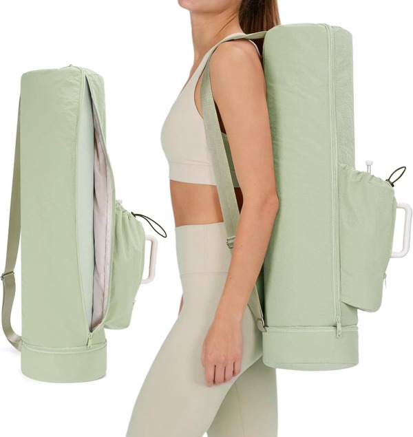 Yoga Mat Bag With Water Bottle Pocket And Bottom Wet Pocket, Exercise Yoga Mat Carrier Multi-Functional Storage Bag, Patent Pending
