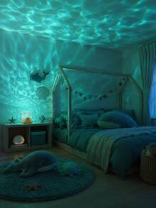 1pc[Desktop Decorative Lamp]Ocean Wave Water Ripple Projection Light, Colorful Atmosphere Night Light | Suitable For Bedroom, Dorm, Desk, Room Decoration | USB Powered - Multicolor - View 11