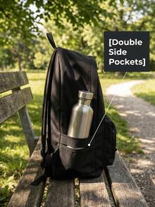 3PCS Minimalist Backpack Set -- Multifunctional Unisex College Style Backpack; Large Capacity Durable Wear-Resistant Nylon Travel Bag, Fashionable Versatile Backpack, Suitable For Girls And Women - Multicolor - View 9