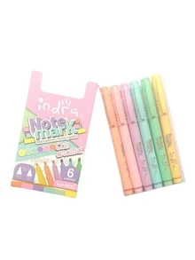 Set de Marcadores con Aroma Indra Note Marck en Tonos Pastel Doble punta. Adecuados para la escuela, oficina. - V - Ver 2