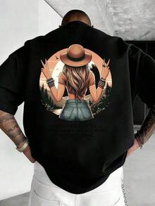 Men T-Shirts - 黑色 - 查看 3