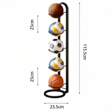 Multi-Layer Ball Storage Rack For Basketball Football Volleyball, Home Living Room Bedroom Garage Organizer Shelf - 黑色 - 查看 5
