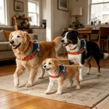 Anti-Pull Anti-Escape Reflective Pet Harness, Comfortable Breathable Mesh Lining, High-Quality Space Aluminum Leash D-Ring, Lightweight No-Burden Design, Anti-Pull Auxiliary Handle, Suitable For Medium And Small Dogs, Home And Outdoor Use. Close-Range Anti-Pull Handle For Close-Range Control To Prevent Dog Pulling; Used For Short Leashing When Crossing Roads Or In Crowded Areas; Use Handle To Lift And Assist Pet In Overcoming Obstacles Or Going Upstairs - Grey - View 7