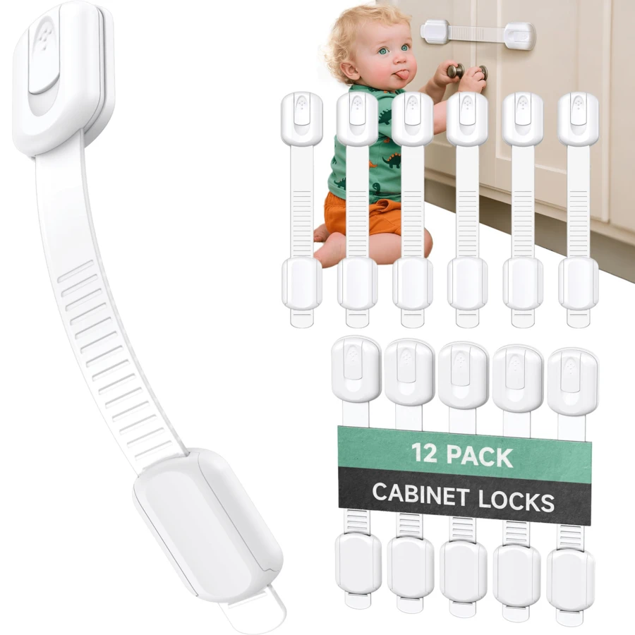 12PCS/PACK Child Safety Locks, Drawer Locks, Baby Anti-Pinch Drawer Locks, Cabinet Refrigerator Toilet Child Locks