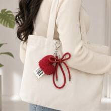 1pc Heart-Shaped Pendant Bag Charm Keychain, Women's Backpack Decoration Keychain, Bag And Car Accessory - Multicolor - View 4