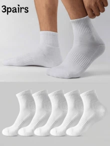 5/10/20/30 Pairs Men's Shock-Absorbing Non-Slip Ankle Socks, Low-Cut Comfortable Casual Socks Suitable For Sports, Daily Wear And Work, With Shock-Absorbing Ankle Design, Low-Cut Comfortable Breathable Casual Socks Suitable For Summer Wear - White - View 6