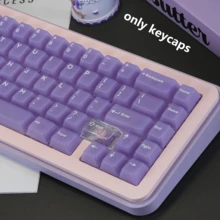 132-Key Fujimoto Tsukihide Flowers Light Purple White/Pink PC Frosted Transparent Keycaps Original Height Keycaps Compatible With 61/75/87/98 - View 5