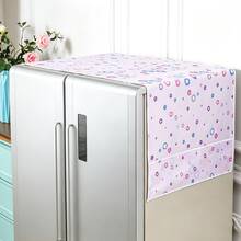 Funda antipolvo impermeable para refrigerador con bolsillos de almacenamiento laterales, protector para la parte superior del refrigerador, organizador de cocina - Ver 29