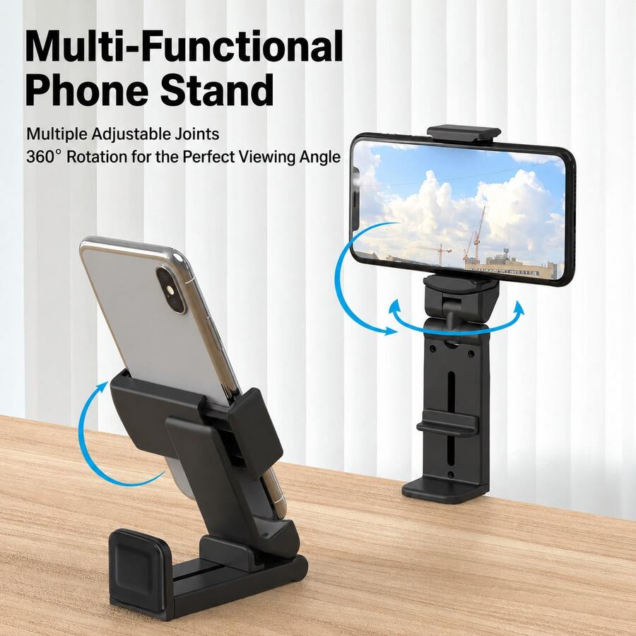 Foldable Portable Phone Stand, Universal Multi-Scenario Phone Holder, Suitable For Travel, Luggage, Car Navigation, Selfie And Live Streaming - Multicolor - View 1