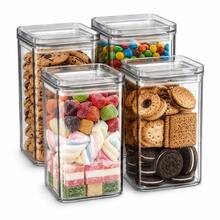 Kit 4 Potes Herméticos 1 Litro De Plastico Porta Condimentos - Visão 2