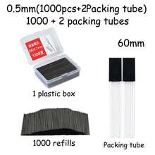 1000 ngòi bút chì kim, độ cứng 2B, đường kính 0.5/0.7/0.9 mm, dài 60 mm, đầu nhựa, đi kèm 2 ống, lý tưởng để vẽ và phác thảo, hoàn hảo cho mùa tựu trường, đồ dùng học tập, vật dụng thiết yếu trường học, văn phòng phẩm và công cụ học tập không thể thiếu - Nhiều màu - Xem 8