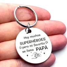 Llavero del Día del Padre para Papá, Un Regalo para Papá, Grabado con Texto Significativo, Es un Regalo Ideal para el Día del Padre, Cumpleaños de Papá, Navidad, Aniversario, y También Puede Usarse como Encanto de Bolsa, Accesorio de Coche, o un Regalo Creativo para Maestros, Amigos y Hermanas. - Plateado - Ver 4