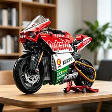1:8 Scale Ducati V4 Racing Motorcycle Building Block Set - 700+ Pieces ABS Blocks - Tech Motorcycle Model With Display Stand, Collectible Toy For Adults And Teens 14+, Ideal Gift For Motorcycle Enthusiasts - Multicolor - View 10