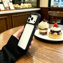 DECOPHONE Ốp lưng điện thoại acrylic trong suốt chống sốc nút mạ điện phong cách tối giản tương thích với iPhone XR, 7, 8 và 17, 17 Pro, 17 Pro Max, 16, 16 Pro, 16 Plus, 16 Pro Max, 15 Pro, 15 Pro Max - màu đen - Xem 6