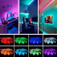 3ft-100ft LED Light Strip, Suitable For Bedroom, Living Room, Game Room, Kitchen, TV Backlight, Can Be Used As Holiday Gift. Equipped With 44-Key Remote Control, Color, Brightness And Speed Adjustable. - Multicolor Light - View 9